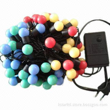 RGB Ball string light with 8 functional controller for outdoor and indoor use, connectable